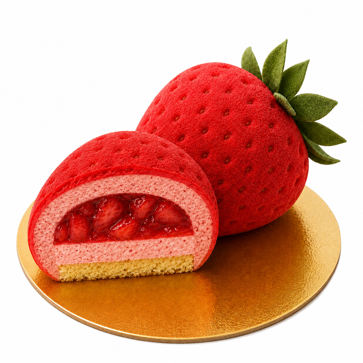 Strawberry realistic cake