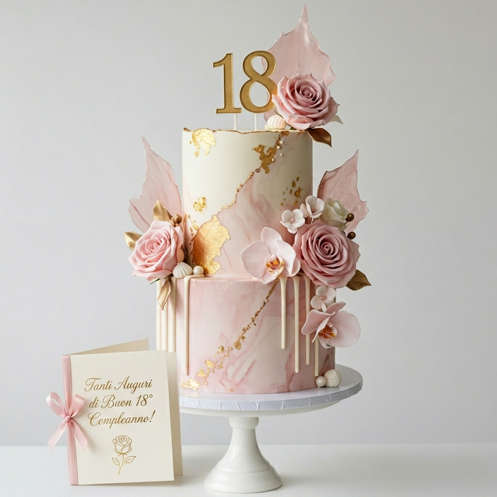 Torta con biglietto e confezione regalo