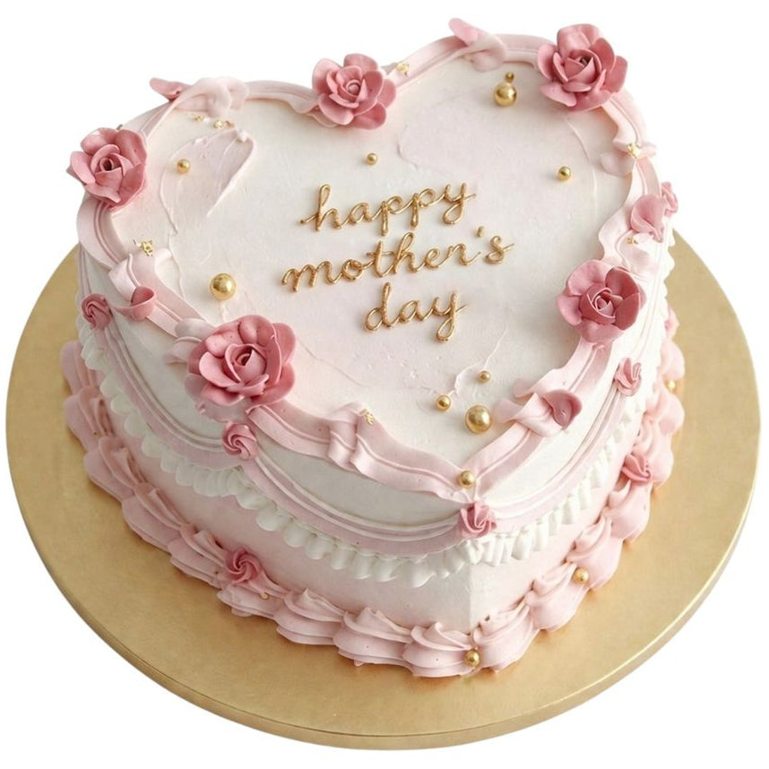 Mom Heart Vintage Cake