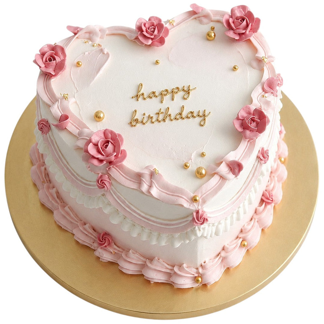 Roses Heart Vintage Cake Roses Heart Vintage Cake